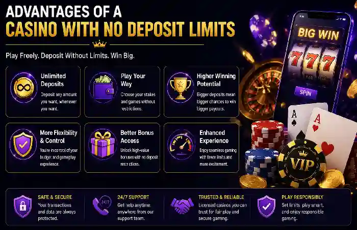 advantages of casino with no deposit limits