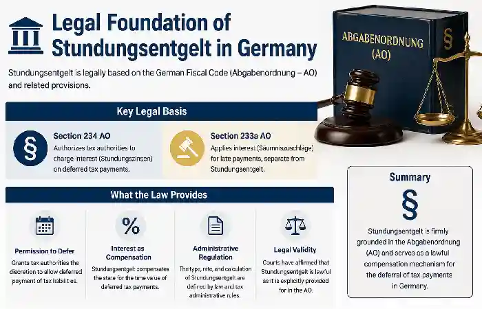 legal foundation of stundungsentgeld