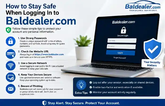 stay safe logging to baldealer.com